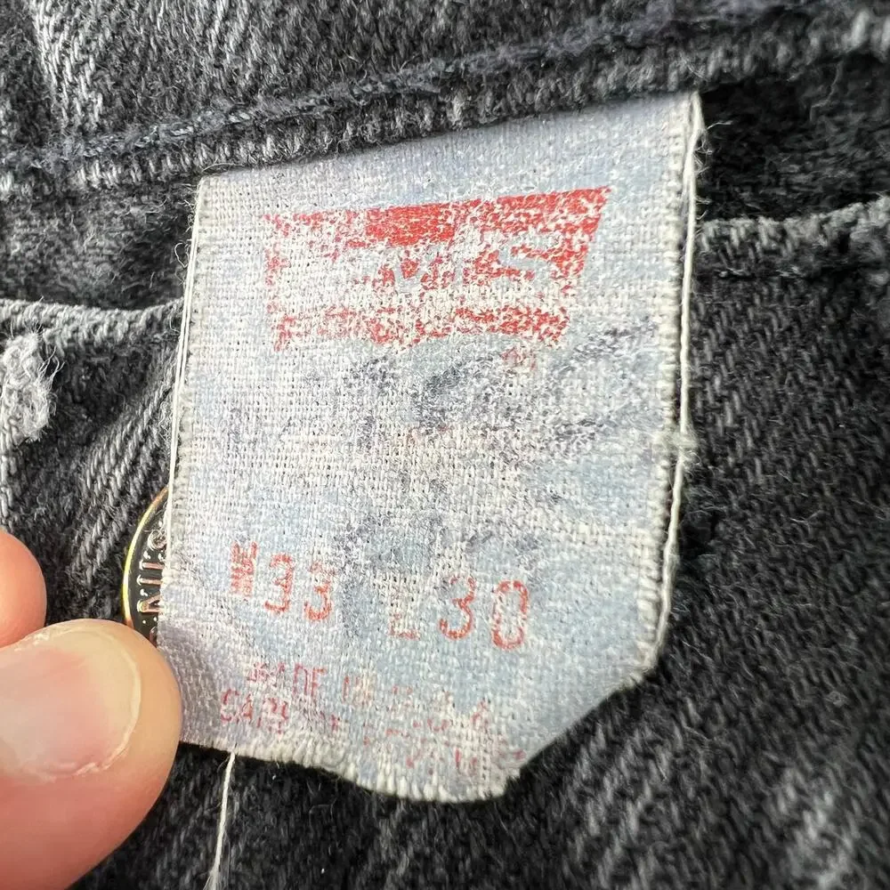 Levi's Black Vintage Jeans Size 32X29 USA Made Tapered leg